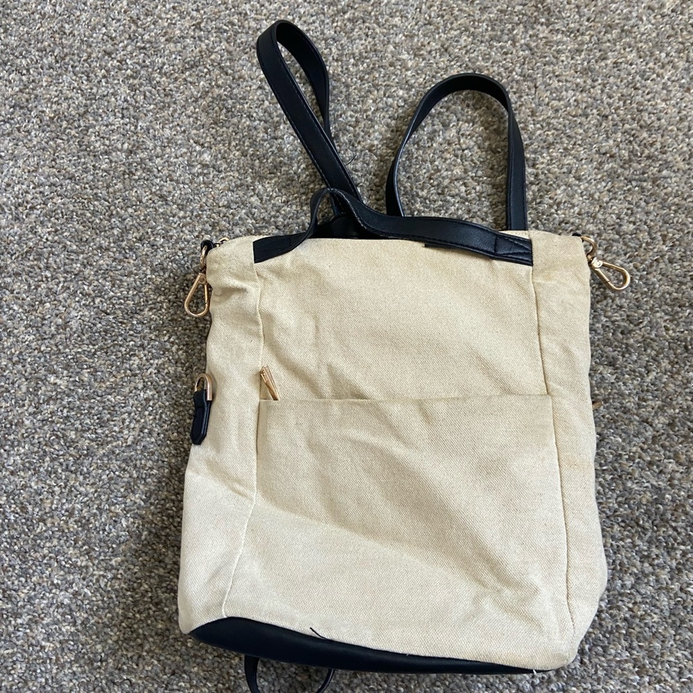 a new day Small Black and Cream Backpack